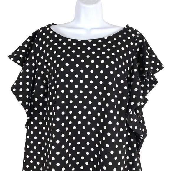 Lane Bryant Dress Women's Size 18/20 Polka Dot Black White‎ Polyester Blend - Picture 3 of 10